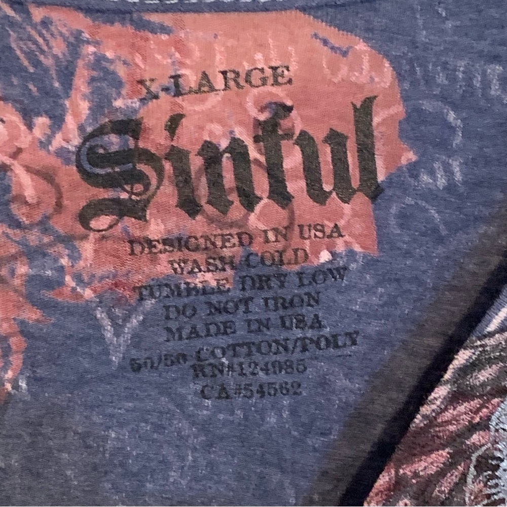 Sinful by Affliction Rhinestone and Rose Top - Picture 9 of 10